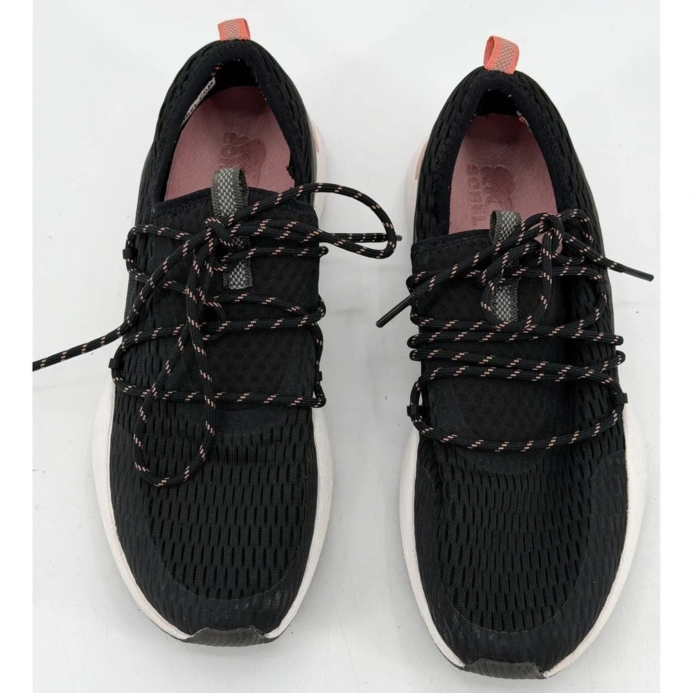 Sorel Shoes Womens‎ 9.5 Black Pink Kinetic Impact Lace Up Athletic Sneakers Walk